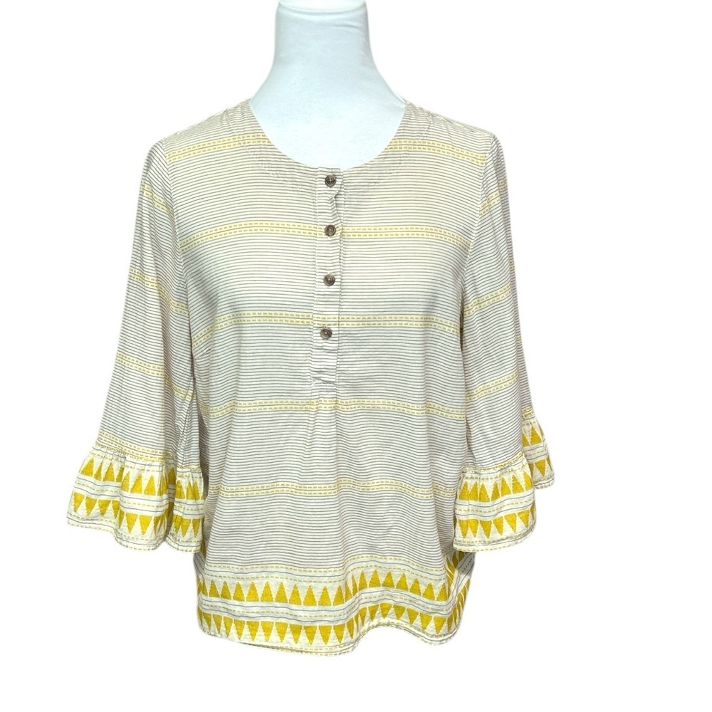 J Jill Striped Prairie Blouse